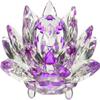 Amlong Crystal Hue Reflection Crystal Lotus Flower with Gift Box, Purple, 5 Inch view 1