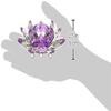 Amlong Crystal Hue Reflection Crystal Lotus Flower with Gift Box, Purple, 5 Inch view 3