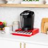 Mind Reader Single Serve Coffee Pod Drawer, 36 Pod Capacity, Countertop Organizer, 13.25"L x 12.75"W x 2.75"H, Red view 2