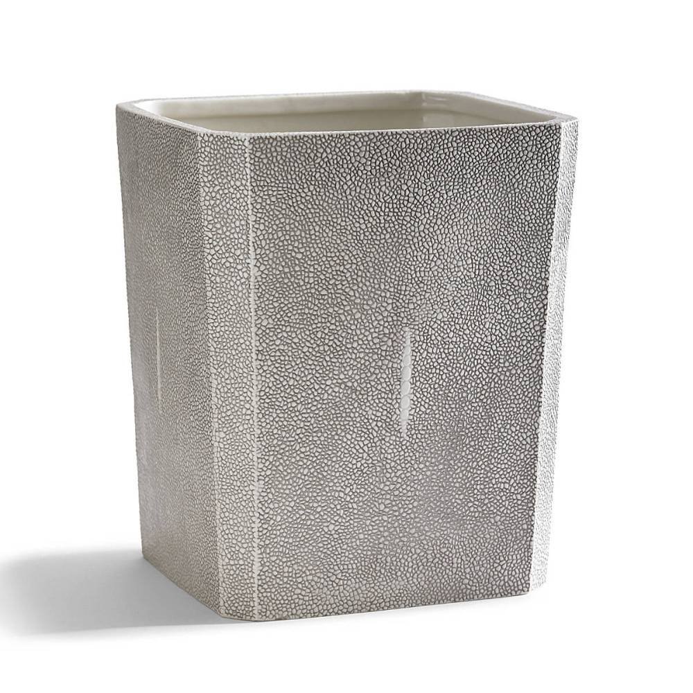 Kassatex Shagreen Bath Accessories Waste Basket Porcelain/Grey