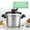 T-fal Clipso Stainless Steel Pressure Cooker, 6.3 Quart, Recipe Book, Steam Basket, Easy-Open Lid, Secure Locking System, Adjustable Pressure Valve, Induction Cookware, Pots and Pans, Kitchen, Silver view 3