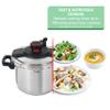 T-fal Clipso Stainless Steel Pressure Cooker, 6.3 Quart, Recipe Book, Steam Basket, Easy-Open Lid, Secure Locking System, Adjustable Pressure Valve, Induction Cookware, Pots and Pans, Kitchen, Silver view 4
