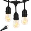 Brightech Ambience Pro Incandescent Outdoor String Lights - Commercial Grade Waterproof Patio Lights with 48 Ft Dimmable Edison Bulbs, Porch String Lights for Patio, Backyard - 15 Bulbs 11W view 1