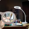 Brightech LightView Pro Flex 2 in 1 Magnifying Desk Lamp, 1.75x Light Magnifier, Adjustable Gooseneck Magnifying Glass with Light for Crafts, Reading, Close Work view 2