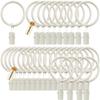 Lsgoodcare Set of 30 Decorative Metal Drapery Curtain Rings with Clips-1 Inch Interior Diameter, White Clip Rings for Curtain(Premium Iron Material) view 1