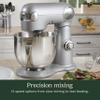 Cuisinart Stand Mixer, 12 Speeds, 5.5-Quart Mixing Bowl, Chef's Whisk, Flat Mixing Paddle, Dough Hook, and Splash Guard with Pour Spout, Silver Lining, SM-50BC, Silver Lining view 3