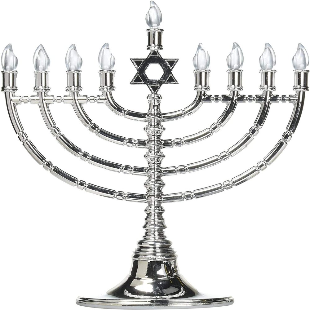 Rite Lite LTD JRN 210 Silvertone Low Voltage Led Menorah, 1 EA