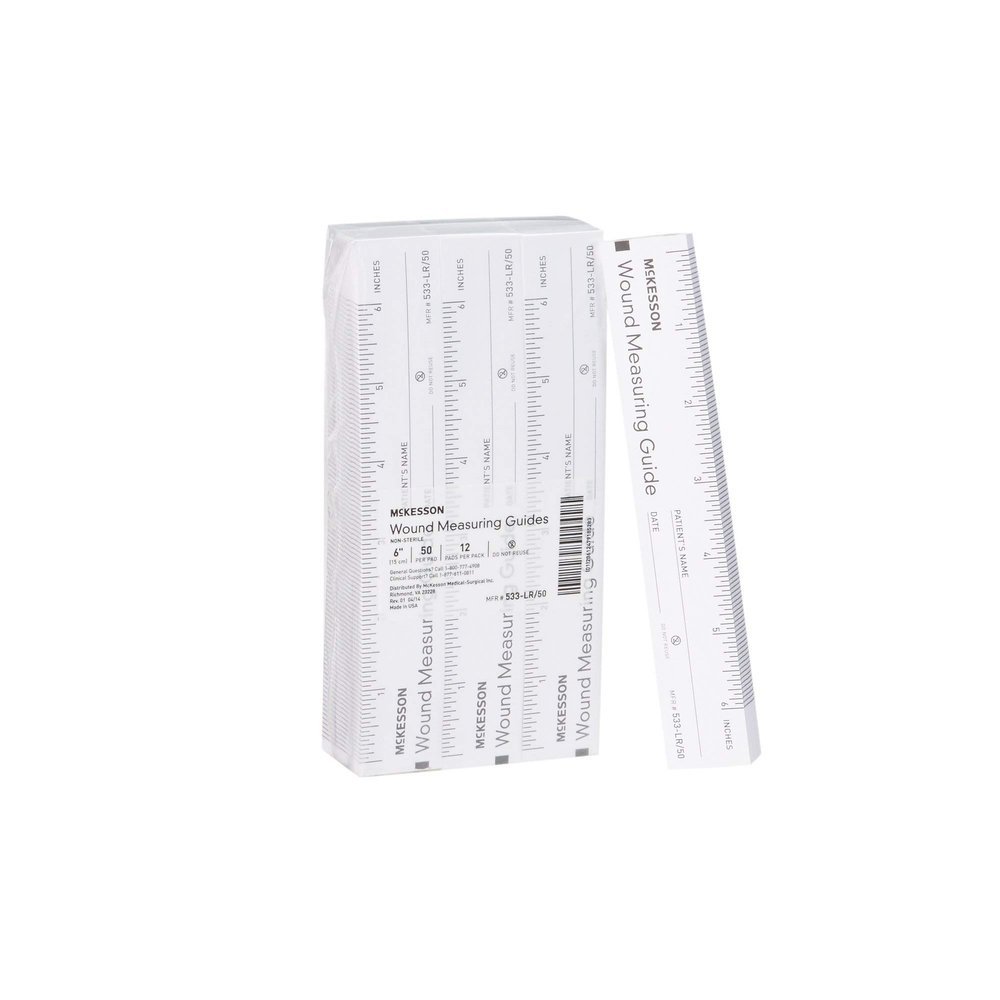 McKesson Wound Measuring Guide Ruler, Non-Sterile, Paper, 6 in, 50 Count, 12 Packs, 600 Total