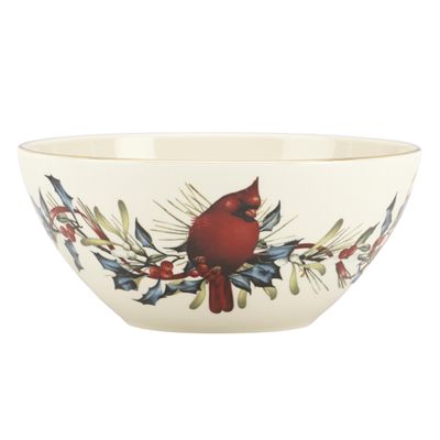 Lenox 847256 Winter Greetings 7" Bowl,Red / Green, Christmas Dinnerware