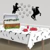 Beistle Moustache Tablecover, 54 by 108-Inch, White/Black, 54" x 108" view 4