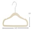 Finnhomy Non-Slip Clothes Hanger for Baby and Kids 30-Pack Velvet Hangers with 10 Finger Clips,Beige view 3