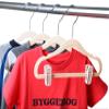 Finnhomy Non-Slip Clothes Hanger for Baby and Kids 30-Pack Velvet Hangers with 10 Finger Clips,Beige view 4