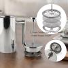 Highwin Small Stainless Steel French Press, 12oz Dual-Filter Coffee Plunger Pot Brewer and Maker for Individual Serving, Silver view 3