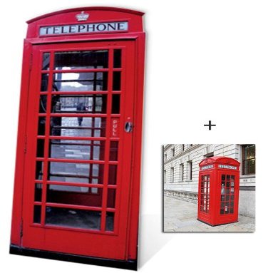Classic Red Phone Box - Miscellaneous Lifesize Cardboard Cutout / Standee / Standup - Includes 8x10 (20x25cm) Star Photo