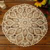 kilofly Handmade Crochet Cotton Lace Table Sofa Doily, Waterlily, Beige, 20 inch view 1