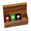 Lipper International Acacia Wood Tea Box with 4 Sections, 12-1/2" x 4-1/8" x 3-7/8" view 2