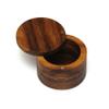 Lipper International Acacia Wood Salt or Spice Box with Swivel Cover, 3-1/2" x 2-1/2" view 1