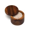 Lipper International Acacia Wood Salt or Spice Box with Swivel Cover, 3-1/2" x 2-1/2" view 2