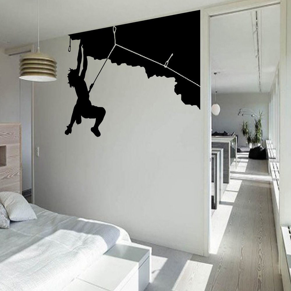 Loud Designs Rock Climbing Wall Art Sticker Sports Vinyl Mural WA605, Large 179cm(w) X 112cm(h)
