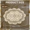 kilofly Crochet Cotton Lace Placemats Doilies 4pc, Oval, Beige, 11.8 x 17.7 inch view 3