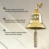Happy Hour Brass Bell - Large Hanging Bell, Decorative Home Bar Wall Accessories - Outdoor Bar House Decor, Bartender Accessories - Call for Drink Decorations for Home Kitchen Wall Decor - Brass 6" view 2