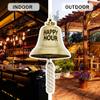 Happy Hour Brass Bell - Large Hanging Bell, Decorative Home Bar Wall Accessories - Outdoor Bar House Decor, Bartender Accessories - Call for Drink Decorations for Home Kitchen Wall Decor - Brass 6" view 3