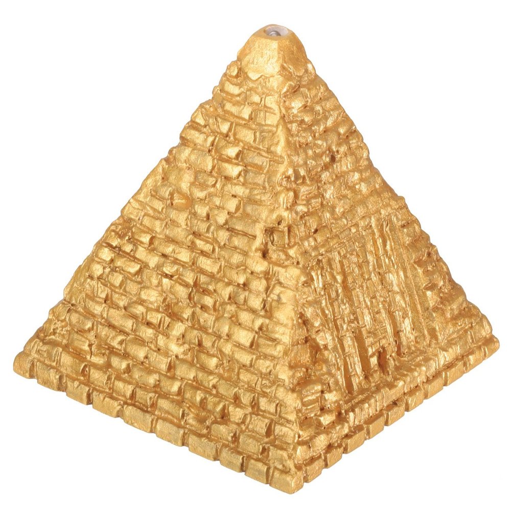 Summit Collection Gifts Ancient Egyptian Small Gold Egyptian Pyramid Decorative Statue with LED Light Antique Style Miniature Monument Replica, Desktop Collectible Resin Home Decor 1.75" H