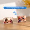 NIUBEE 4x6 Acrylic Picture Frame, Photo Frame 20% Thicker Block,Clear Frameless Acrylic Frames Double Sided,Magnetic frames for Desktop Display view 4