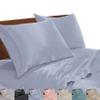 Satin Radiance Soft Satin Silk Sheets Solid Color Deep Pocket Queen Size Satin Bed Sheet Set Cooling And Soft Fitted Satin Bedding + Satin Pillowcase(s) Durable, Breathable, Blue, 4-piece view 2