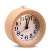 EC VISION Handmade Classic Small Round Silent Table Snooze Beech Wood Alarm Clock with nightlight view 1
