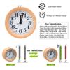 EC VISION Handmade Classic Small Round Silent Table Snooze Beech Wood Alarm Clock with nightlight view 2