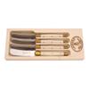 Jean Dubost Laguiole 4-Piece Spreader Set, Ivory Handles - Rust-Resistant Stainless Steel - Includes Wooden Tray - Made in France view 1
