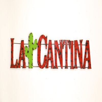 La Cantina Sign-Recycled Metal Art-Wall