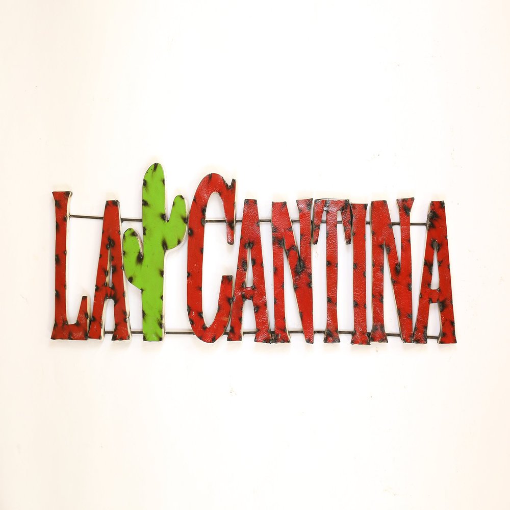 La Cantina Sign-Recycled Metal Art-Wall
