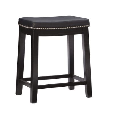 Linon Claridge Counter Stool, Black, 26" x 18" x 12.75"