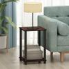 Furinno Turn-N-Tube End Table Corner Shelves, Set of 2, Dark Cherry/Black view 2