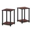 Furinno Turn-N-Tube End Table Corner Shelves, Set of 2, Dark Cherry/Black view 4