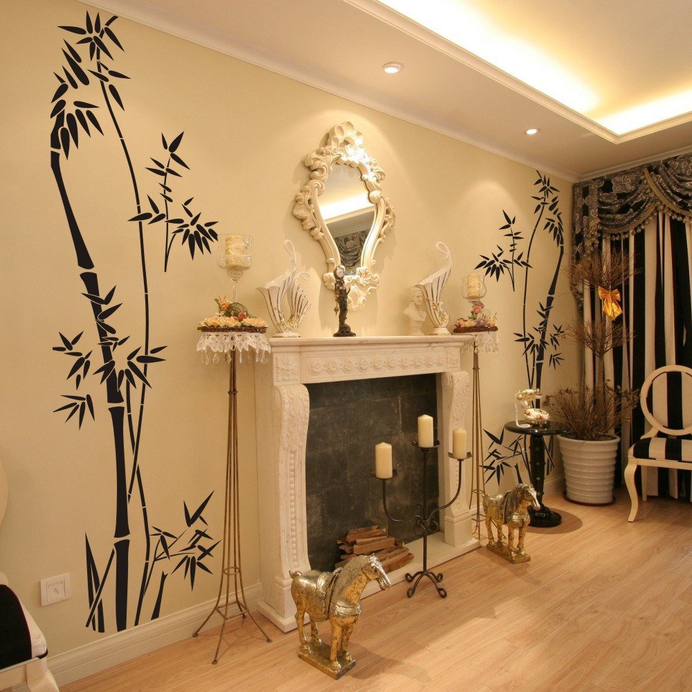 Bamboo Wall Decal Symmetrical Bamboo Vinyl Wall Sticker Wall Graphics 80" H X 42" W