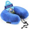 TRAVELREST Travel Essential Neck Pillow Curl - Memory Foam, Washable Micro-Fiber Cover, Soft and Comfortable Head Support for Long Flights, Compact, Attaches to Luggage, Airplanes, Cars, Bus - Blue view 1