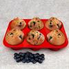 Silicone Texas Muffin Pan 6-Cups, Jumbo Muffin Pan Set of 2, BPA-Free Non-Stick Cupcake Maker, 10.75L x 7.5W for Baking view 2
