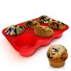 Silicone Texas Muffin Pan 6-Cups, Jumbo Muffin Pan Set of 2, BPA-Free Non-Stick Cupcake Maker, 10.75L x 7.5W for Baking view 3