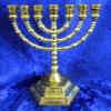 12 Tribes of Israel Jerusalem Temple Menorah Choose from 3 Sizes Gold or Silver (Gold, 5" Inches) view 1