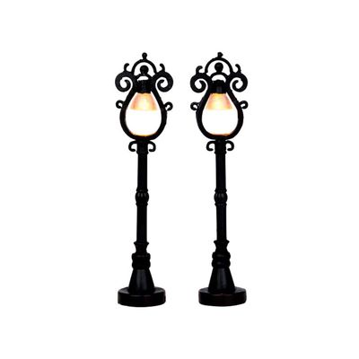 Lemax Village Collection Parisian Street Lamps Set of 2 Battery Operated # 44757
