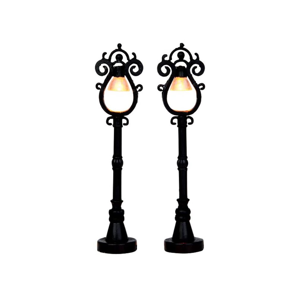 Lemax Village Collection Parisian Street Lamps Set of 2 Battery Operated # 44757