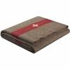 SL Swiss Army Style Wool Chestnut Blanket 2700, Brown with White Cross and Red Stripe view 1