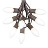Novelty Lights 25 Foot C9 White Ceramic Christmas String Light Set - Outdoor Christmas Light String -  Opaque Christmas Bulbs - Roofline Light String  Outdoor String Lights - Brown Wire view 1