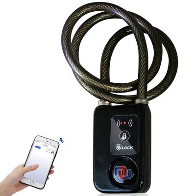 Nulock Keyless Bluetooth Bike/Motorcycle/Gate Lock IP44 Splash-Proof Cycling Lock with 110db Alarm, 0.38" Diameter 31-inch Braided Steel Cable (2025 Version)