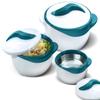 Pinnacle 3 Piece Thermo Dish Hot or Cold Casserole Serving Bowls with Lids Turquoise view 1
