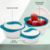 Pinnacle 3 Piece Thermo Dish Hot or Cold Casserole Serving Bowls with Lids Turquoise view 4