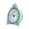NIKKY HOME Vintage Pewter Quartz Mini Table Clock with Crystal Shining Rhinestone, 2.87 x 1.37 x 3.87 Inches, Aqua view 2